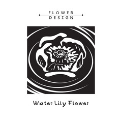 Water Lily, Spatter-dock Flowers, Nenuphar Blossom. Vector Illustration.