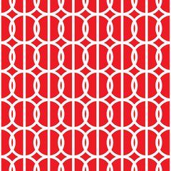 Fototapeta premium Simple repeating texture with circles and vertical stripes. Vector seamless pattern.