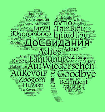 Word Goodbye in different languages