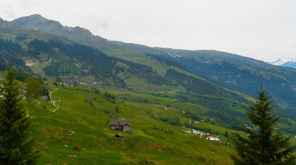 Fototapeta na wymiar A sunny day in the Swiss Alps.