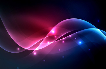 Smoky glowing waves in the dark