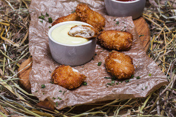 homemade chicken nuggets and sauce