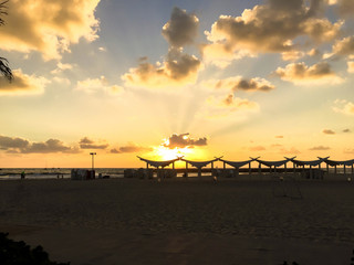 Naklejka premium Beautiful Mediterranean sea sunset