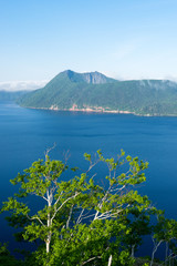 快晴の摩周湖第一展望台から見る摩周湖の風景