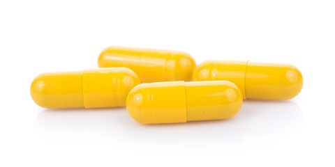 pills capsules isolated on white background