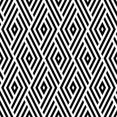 Behang Vector naadloos patroon. Moderne stijlvolle textuur. Monochroom geometrisch patroon met ruiten. © alla_ko