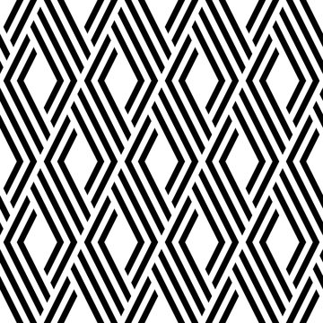 Vector seamless pattern. Modern stylish texture. Monochrome geometric pattern with rhombuses.
