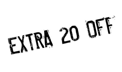 Extra 20 Off rubber stamp. Grunge design with dust scratches. Effects can be easily removed for a clean, crisp look. Color is easily changed.