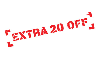 Extra 20 Off rubber stamp. Grunge design with dust scratches. Effects can be easily removed for a clean, crisp look. Color is easily changed.