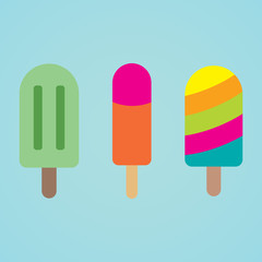 Colorful Ice Cream Set Isolated