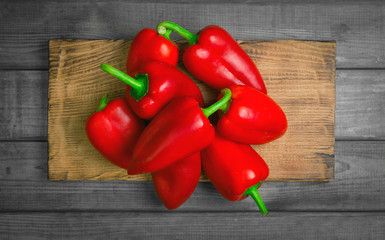 Heap Fresh red Bulgarian pepper