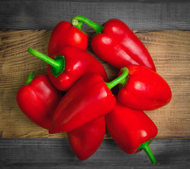 Heap Fresh red Bulgarian pepper