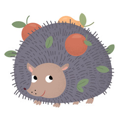 A hedgehog flat illustration isolated