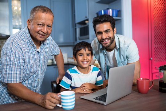 Portrait Of Smiling Multi Generation Family