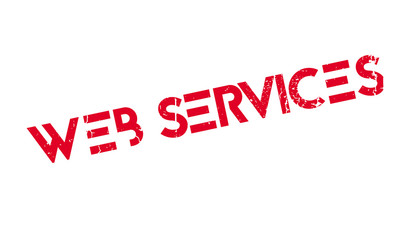 Web Services rubber stamp. Grunge design with dust scratches. Effects can be easily removed for a clean, crisp look. Color is easily changed.