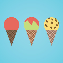 Colorful Ice Cream Set Isolated