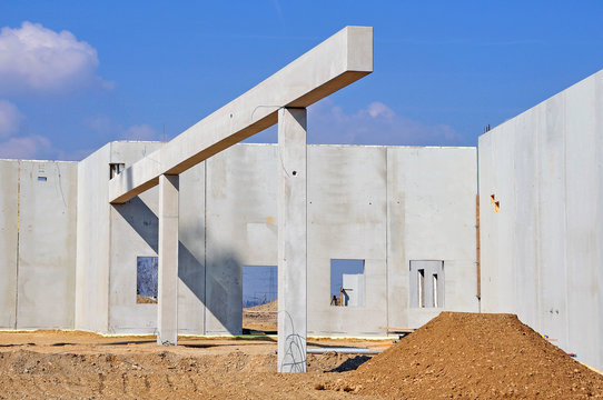 Hallenbau, Betonteile
