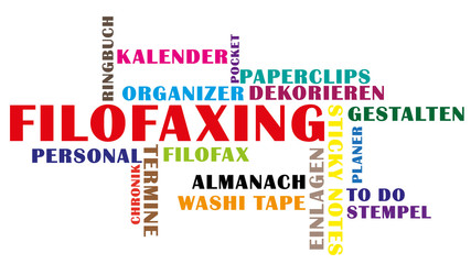 Filofaxing Wolke Wörter Vektor