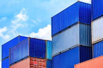 container, container ship in import export and business logistic,By crane ,Trade Port , Shipping,...