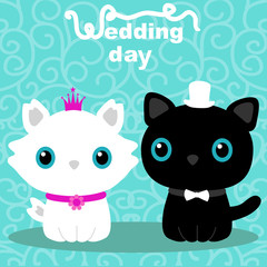 Wedding card with the bride and groom.