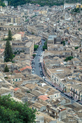 Fototapeta premium View of houses in old town Modica, Sicily