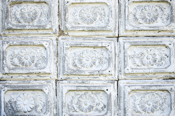 Vintage background of cement old-fashioned gray-white tile
