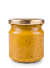Mustard on white background