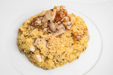 Tabbouleh salad with couscous and vegetables