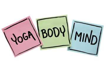 yoga, mind, and body word abstract