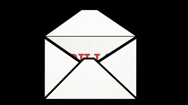 Letter coming out of envelope with Bills written alpha