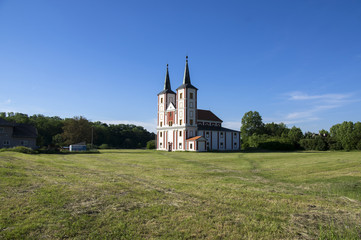 Fototapeta na wymiar Baroque Church of St. Margaret, Chrast, Podlazice village, Czech republic, Europe