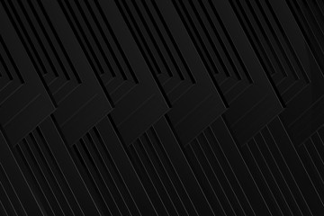 Background geometric black color pattern abstract concept 3D rendering.