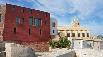Obraz premium View of old town in Ibiza island