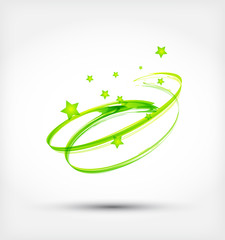 Obraz premium Abstract green wave. Vector