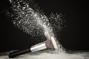 Make-up brush with powder