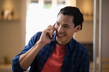 Man talking on mobile phone