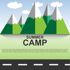 Summer camp poster with text. vector illustration. eps 10