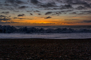 Sunset at the beach of Puerto Naos (La Palma, Spain)