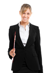Young business woman holding some documents
