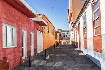 Empty streets in Tazacorte on the island La Palma