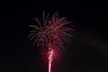Fireworks colorful burst of Fourth of July celebration and summertime