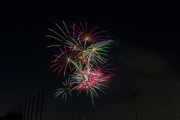 Fireworks colorful burst of Fourth of July celebration and summertime