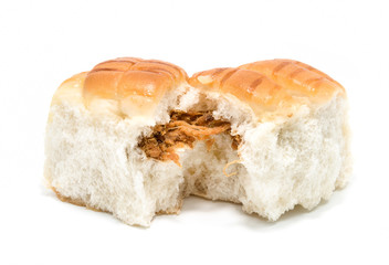 Curry bread on white background.