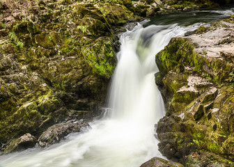 Fototapeta na wymiar Skelwith Falls waterfall in Lake District