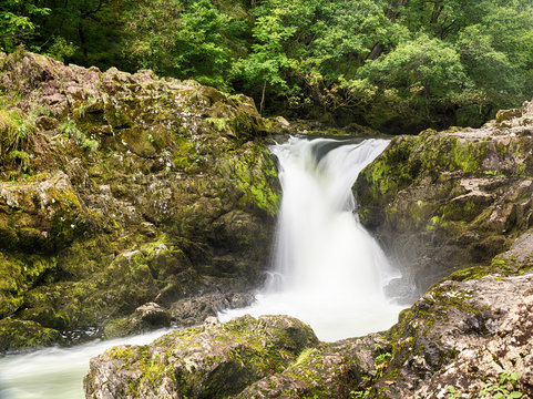 Skelwith Falls waterfall in Lake District