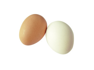 White and brown eggs