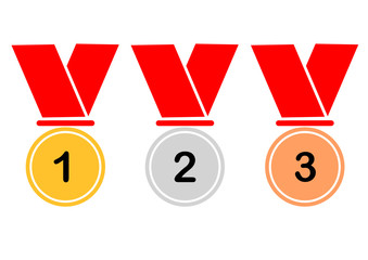 Medaillen mit Ziffern