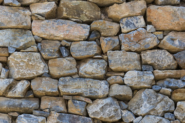 Background of an old stone brick wall shot close-up 