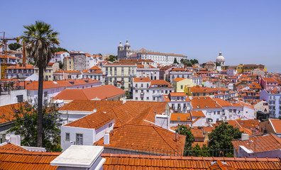 Fototapeta na wymiar The beautiful hills of Lisbon - view from a place called Porta del Sol - LISBON - PORTUGAL - JUNE 17, 2017