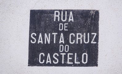 Old Street sign in Lisbon - LISBON - PORTUGAL - JUNE 17, 2017